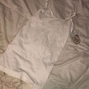 S. O. plain white tanktop